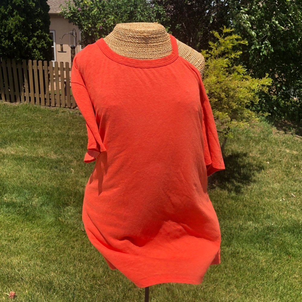 Orange one shoulder tshirt